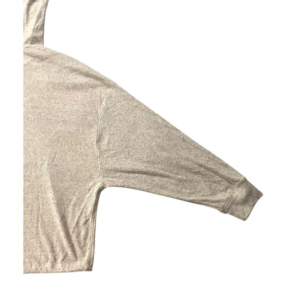 Chaser Oatmeal Hooded Pullover Crop Top With Drawstring Hem Large - Picture 9 of 10